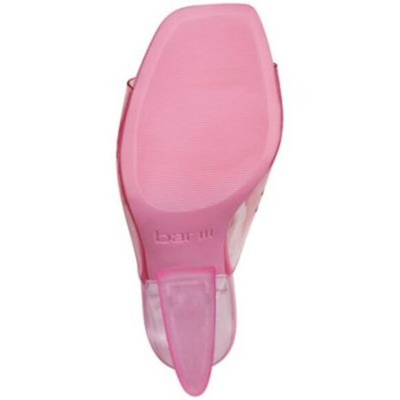 BAR III Womens Pink Cherr Square Toe Flare Slip On Heeled Sandal 7.5 M - Picture 4 of 4